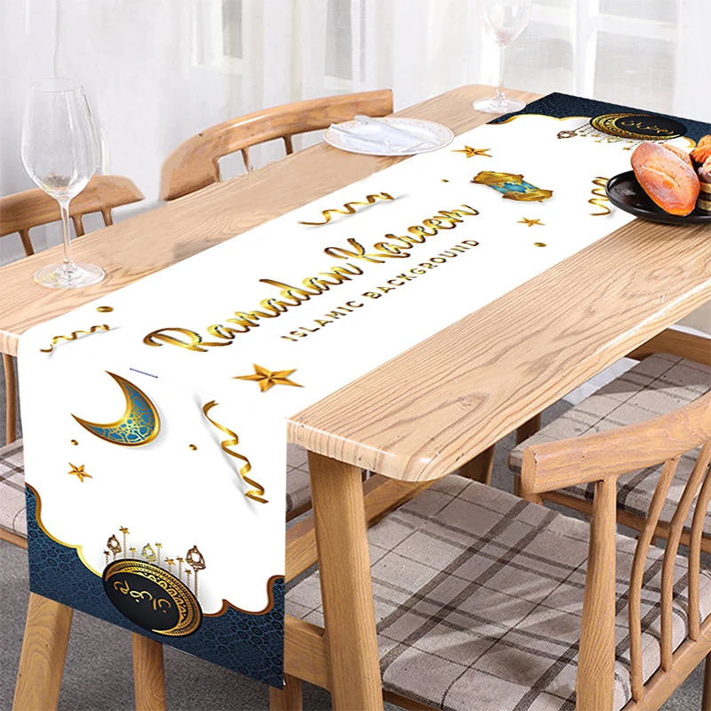 

35x180 см Eid Mubarak настольная дорожка для дома исламский мусульманский декор для вечеринки Рамадан Kareem Eid Al Adha подарок