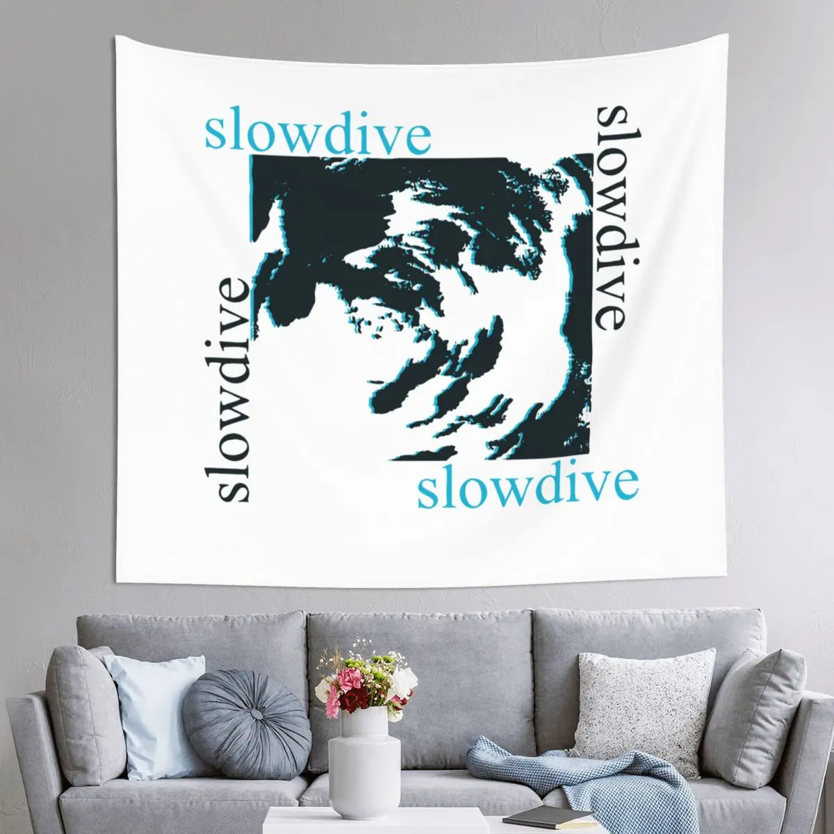 

Vintage Slowdive Tapestry Wall Hanging Hippie Polyester Tapestries Band Music Bohemian Blanket Room Home Decor 95x73cm