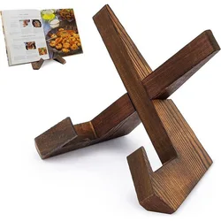 Wooden Multi - Use Stand for Cookbook, Record, Photo, and More (Brown)