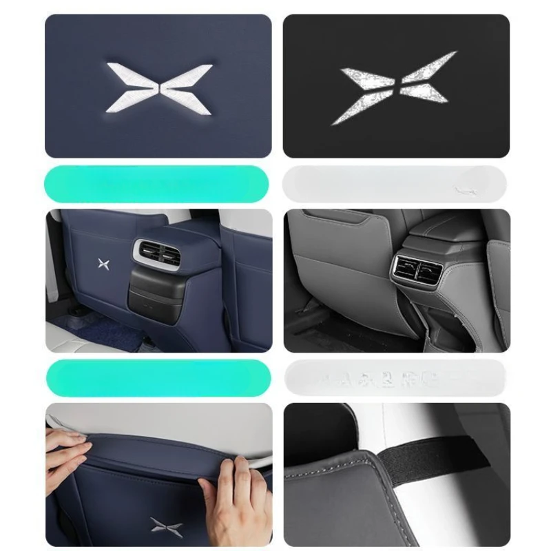 Leather Car B-pillar Seat Back Rear Anti Kick Pad Protective Mat Cover For Xpeng G6 XiaoPeng
