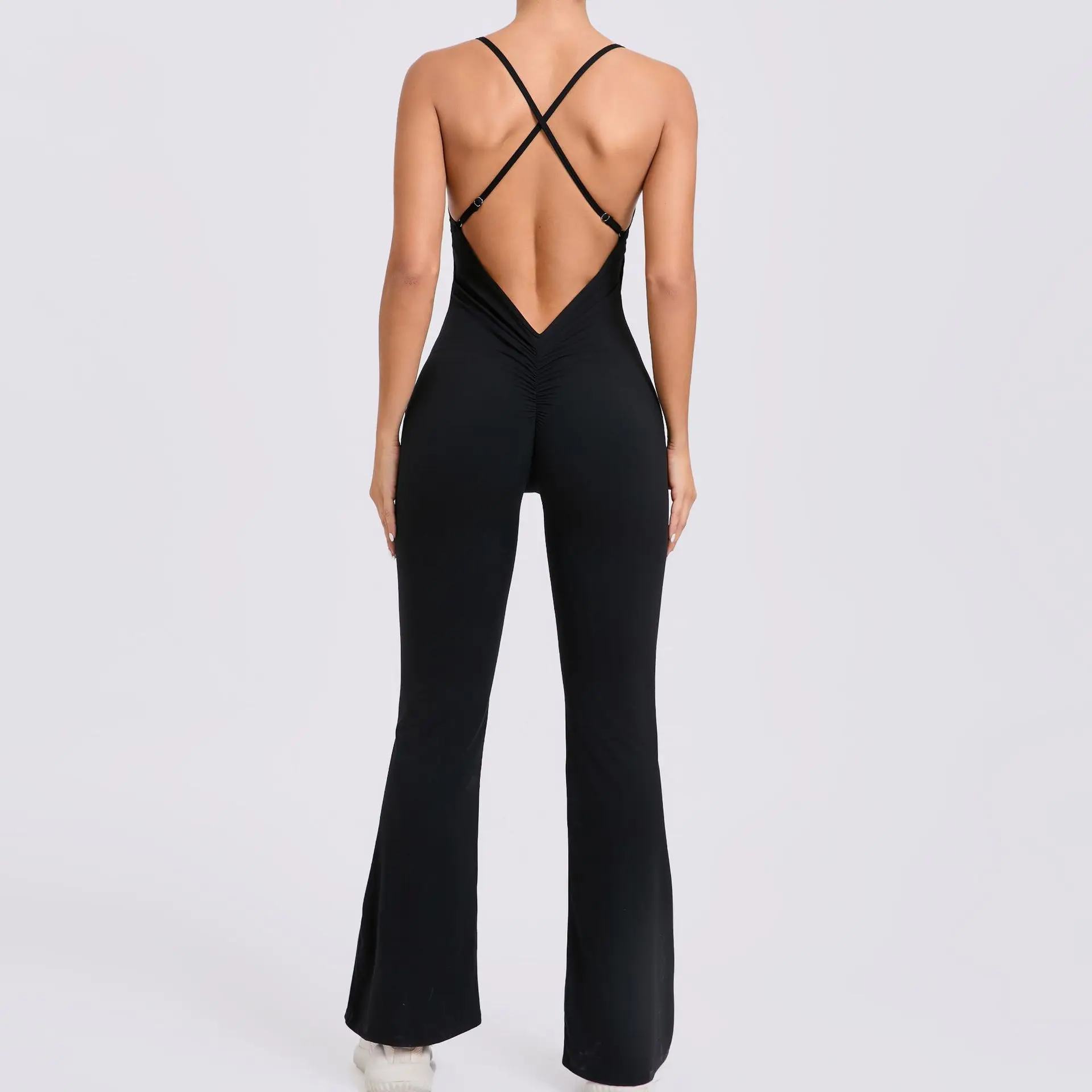 Yoga Set Backless Sleeveless One-piece Suit Female Rompers Quick Dry Sexy Yoga Clothes Workout Bodysuits Sports Jumpsuit Women 4