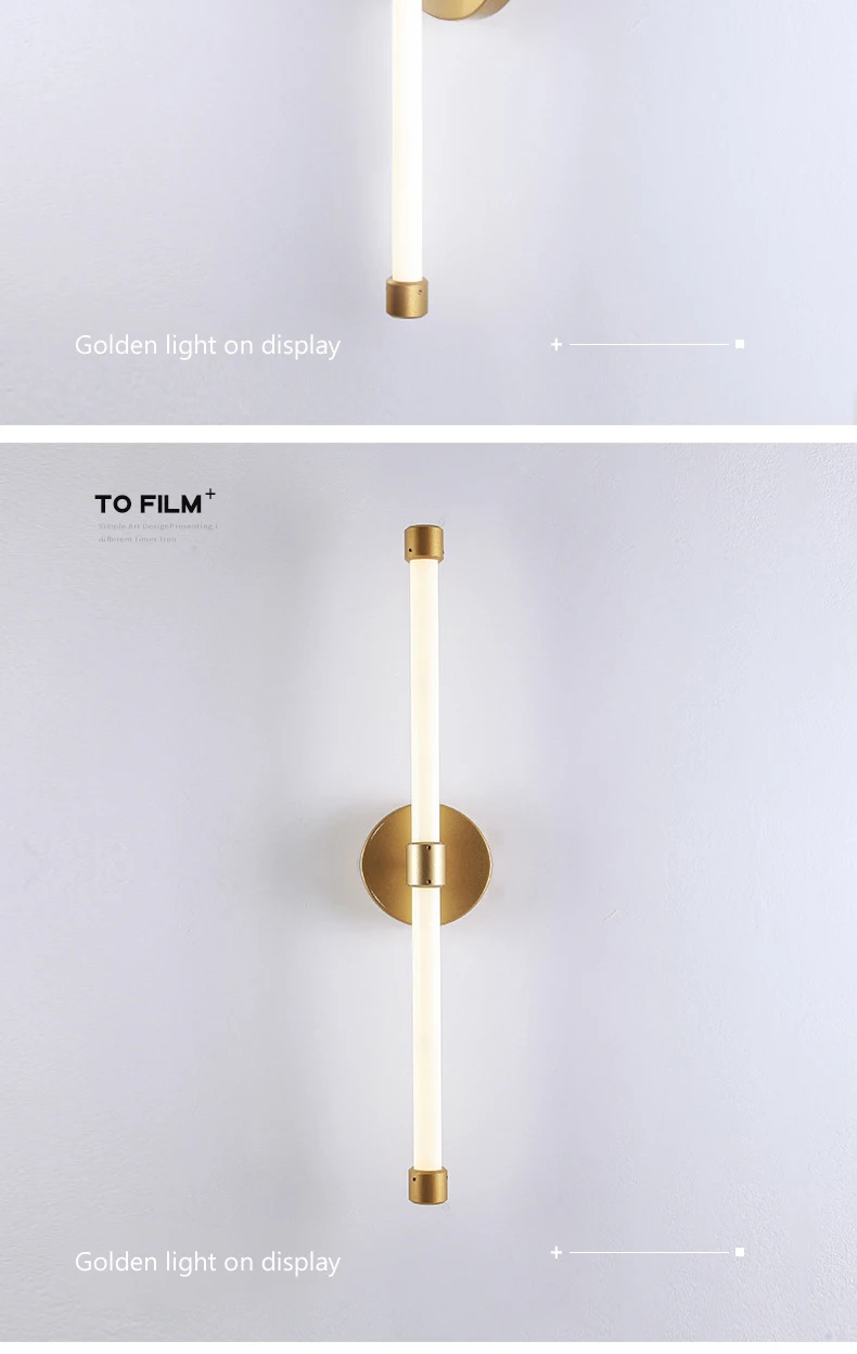 sconce light Postmodern LED Wall Lamp Black Gold Iron Tube Pipe Up Down walll Sconces Light For Living Room Bedroom Bedside Decor Lighting wall mounted lamp