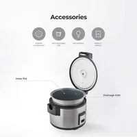 QWCUCKOO Commercial Large Capacity Rice Cooker 30 Cup/7.5 Qt. (Uncooked) 60 Cup/15 Qt. (Cooked) Superior Durability Stainless St 2