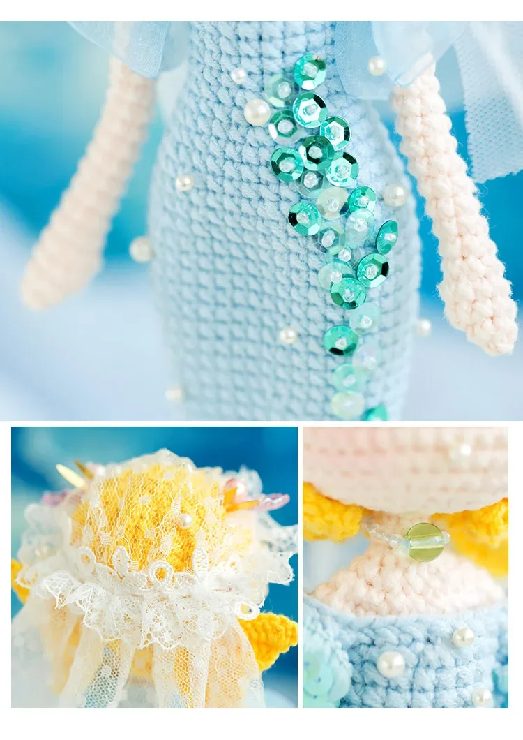 Susan's Family Constellation DIY Doll Crochet Kit Woolen Doll Signs Crochet Yarn Soft Cotton Knitted Toy Materials Package