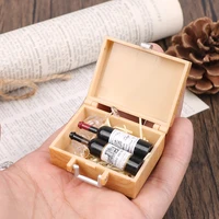 1Set Dollhouse Miniature Simulation Red Wine Box Model Food Accessories For Doll House Decor Kids Pretend Play Toys 1