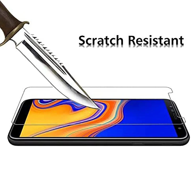 2 Stück Schutz glas für Samsung Galaxy A6 A8 J4 J6 plus A7 A9 Displays chutz folie transparentes gehärtetes Glas