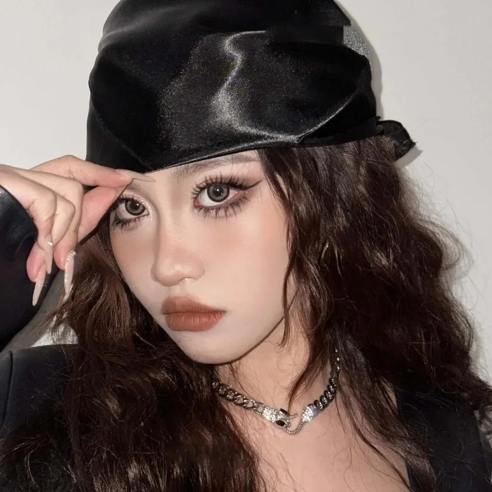 Summer Y2K Headscarf Hat Bling Bling Punk Style Hip-hop Kerchief PU Leather Square Scarf Hair Accessories