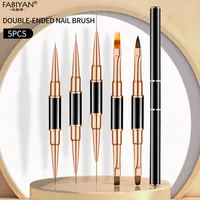 Double ended Nail Art Painting 5/7/9/11/15/20mm Nail Liner Brush Drawing Flower Striping Manicure Tools 2