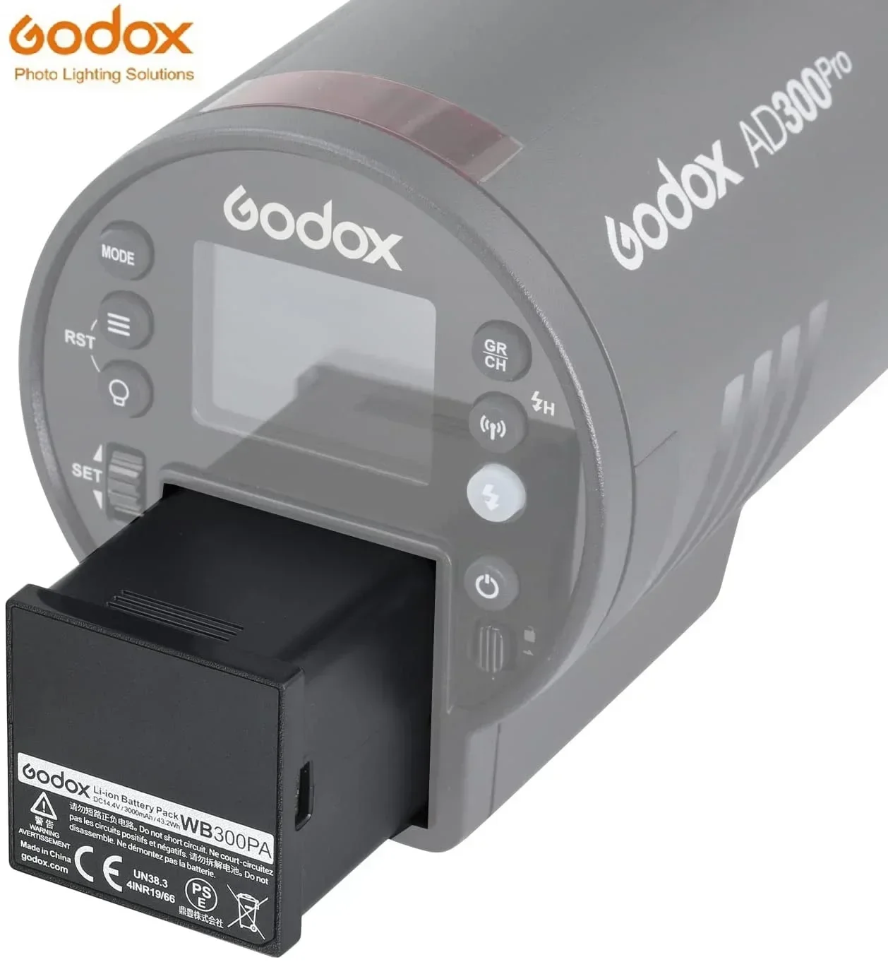 Godox Original WB300P Lithium Battery Pack 14.4V More Efficient