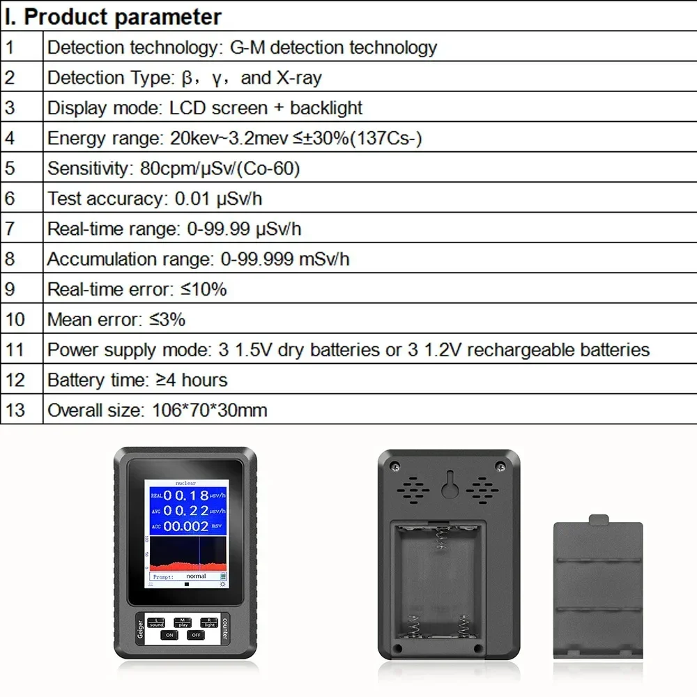 Geiger Counter Nuclear Radiation Detector Personal Dosimeter X-ray Beta Gamma Detector LCD Radioactive Tester Marble Tool radiation detector,geiger counter
