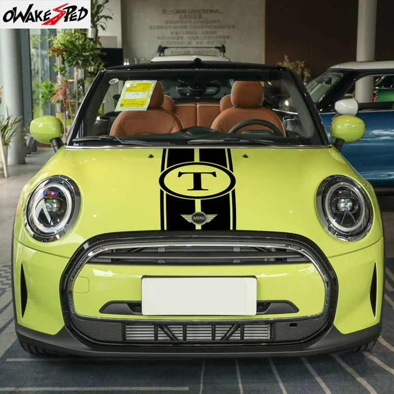 

2pcs/lot Car Hood Tail Sticker For BMW MINI John Cooper F56 JCW R50 R53 R56 R55 Racing Sport Stripe DIY Vinyl Decals Accessories
