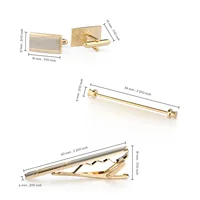 Tie Clips & Cufflinks & Pins 3 PCS Set Wed Man Shirt Cufflink For Mens Brooch Pisa Tie Pin Cuff Links Fashion Jewelry Accessory 2