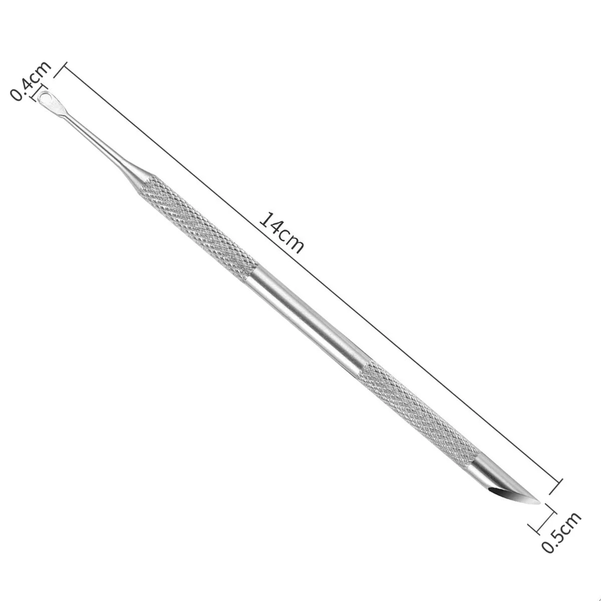 Manicure Sticks Tool Nail Double-ended Use Stainless Steel Circle Beveled Head Cuticle Pusher Remover