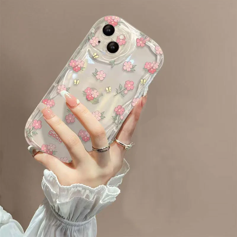 Transparent Tulip Flower TPU Phone Case Cover