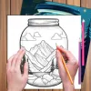 World in a Jar: Adult Picture Book Featuring Miniature Dreams-capes for Imaginative Coloring 4