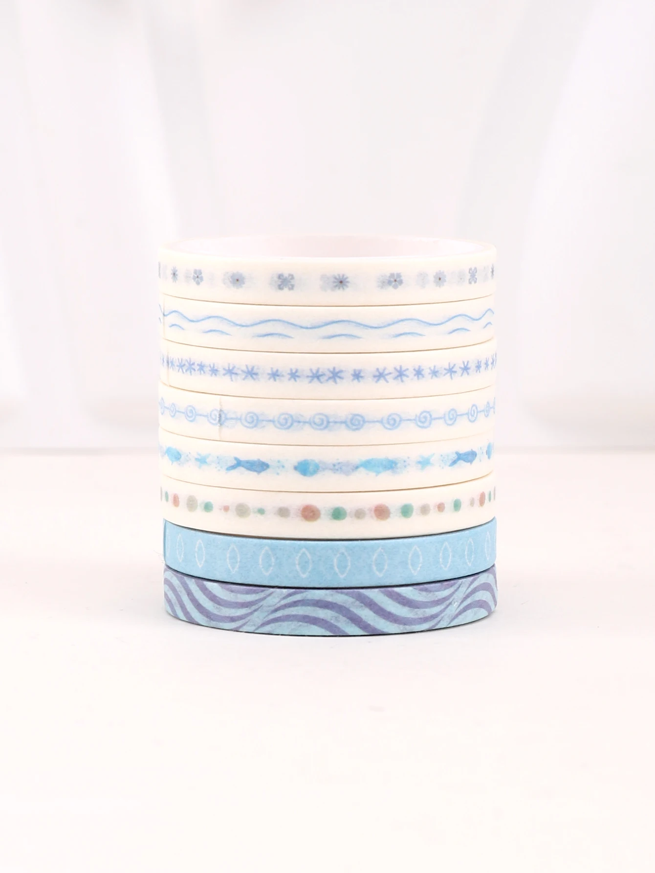 10 롤/박스 분할 라인 Washi 테이프 장식 Washi 마스킹 테이프 예술가 및 Crafte Scrapbooking 고정 용품 선물