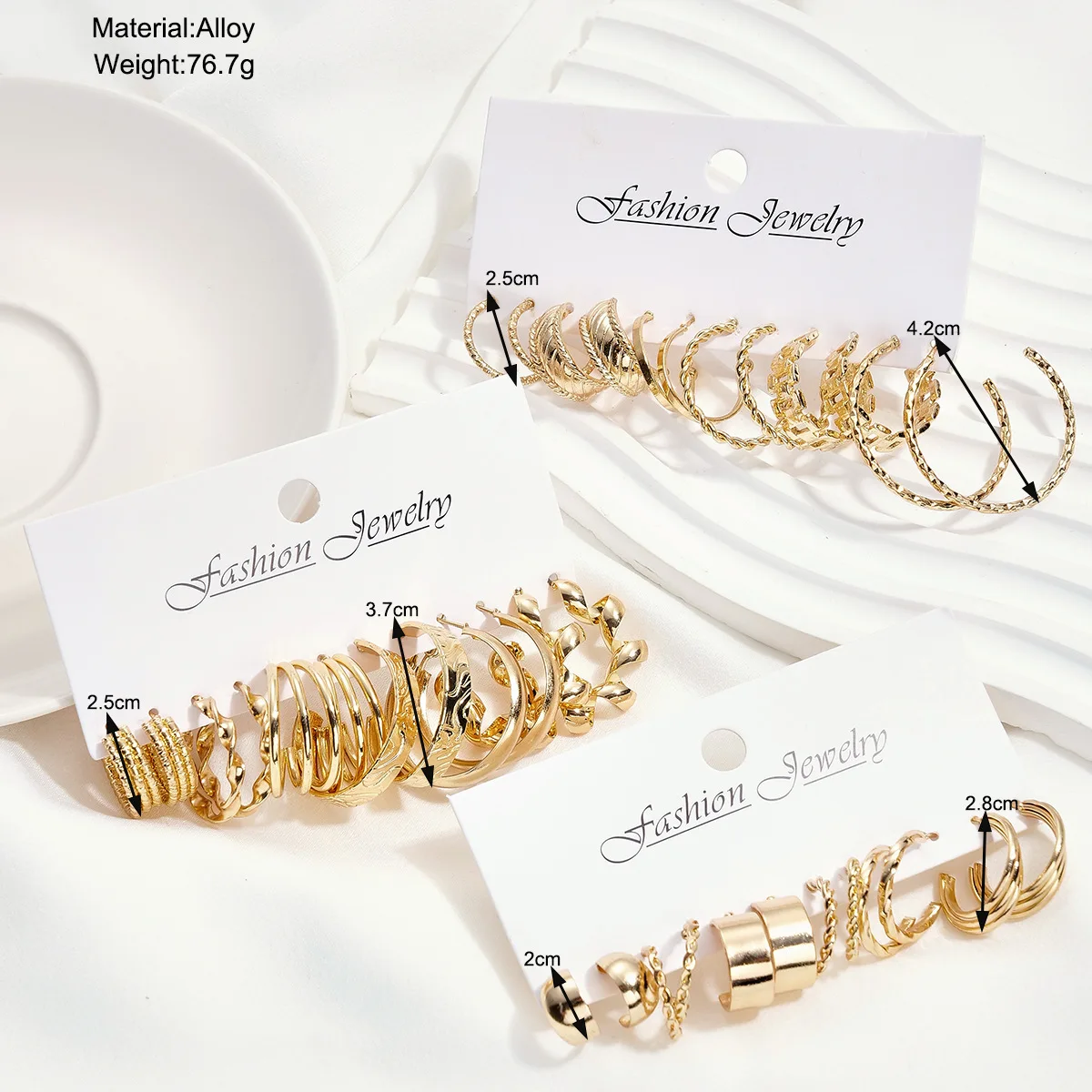 18pcs/Set Gold Color Pearl Hoop Earrings For Women Vintage Metal Circle Geometric Dangle Earring Set 2023 Trendy Jewelry Gifts