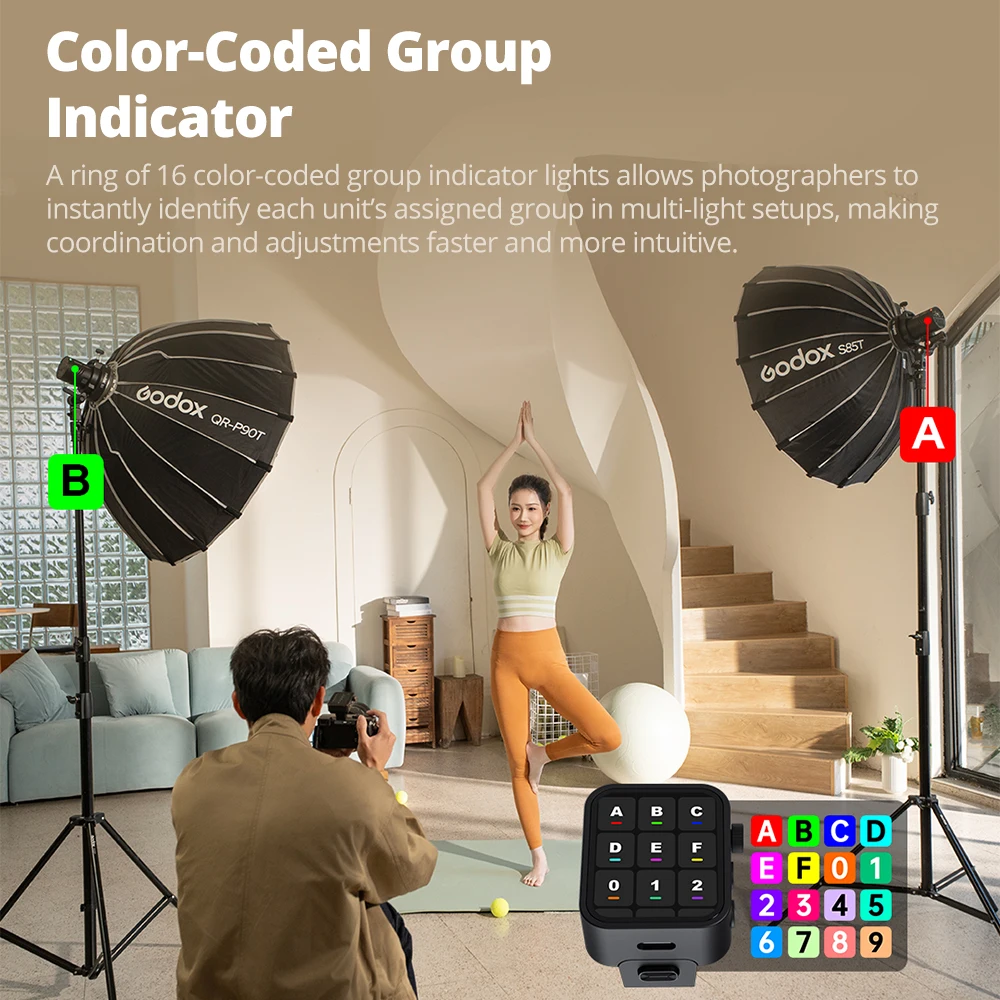 Godox AD100ProII 100Ws 1/8000s HSS TTL 모드 스트로브 포켓 플래시, 1.5초 재활용 시간, HD 컬러 스크린 탑재, 인물 사진 촬영용
