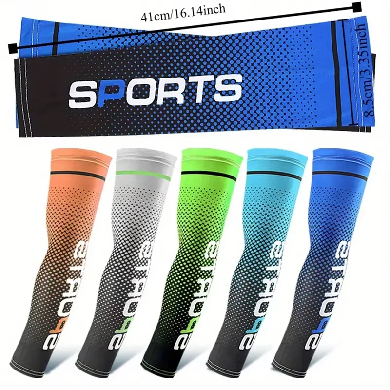 Fashio Sunscreen Ice Silk Sleeve UV Sun Protection Cooling Anti-Slip Arm...