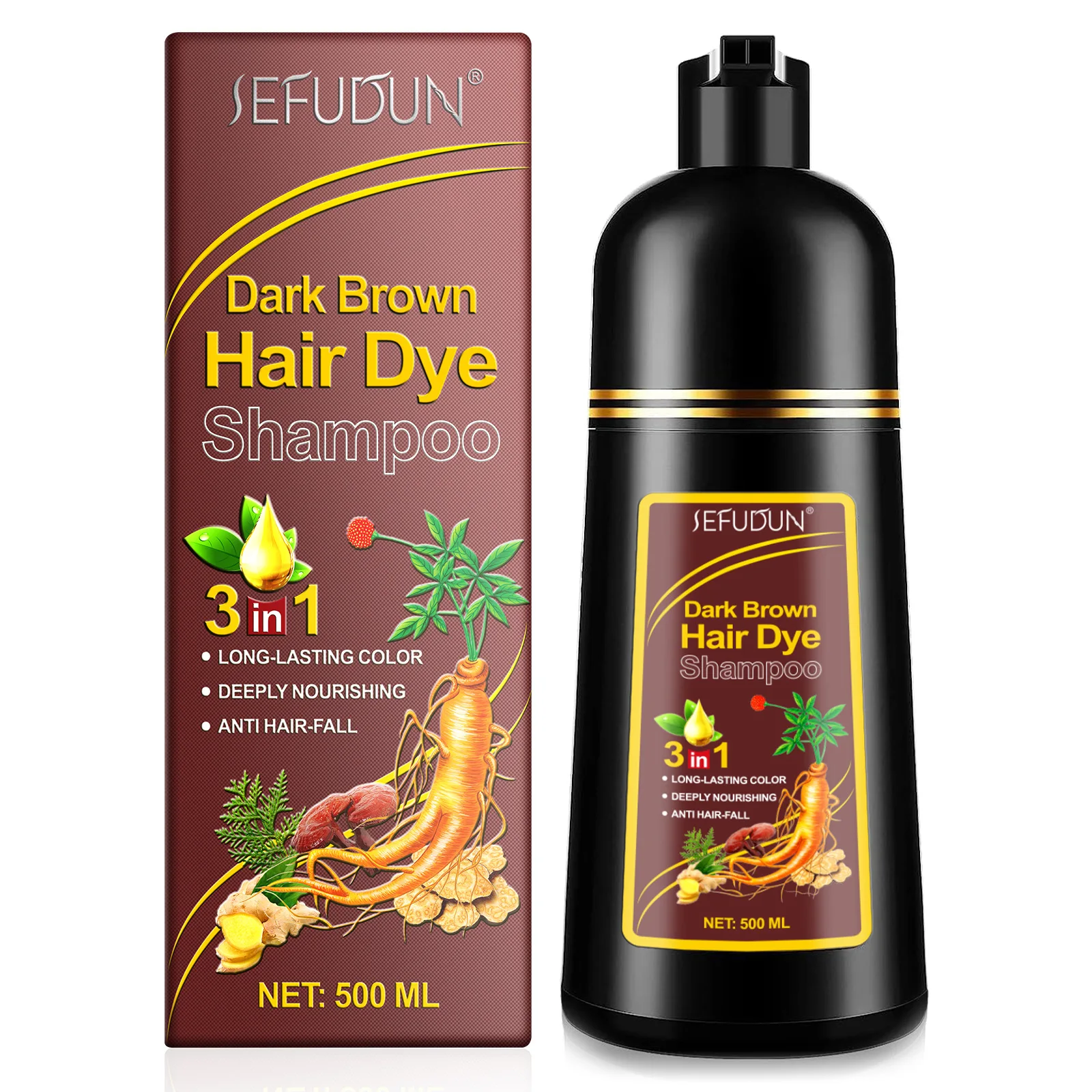 あをにょし カラーシャンプー 250g 3本セット(ダークブラウン) 염색약 3 in 1 ヘアカラーシャンプー ナチュラルハーブ染毛剤