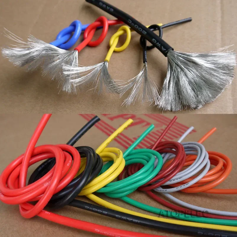Silicone Wire Cable 5 Rolls in Box 30/28/26/24/22/20 AWG Flexible Silicone Wire Tinned OFC Copper Super Soft Cable 30M/50M Mixed Colors ROHS UL