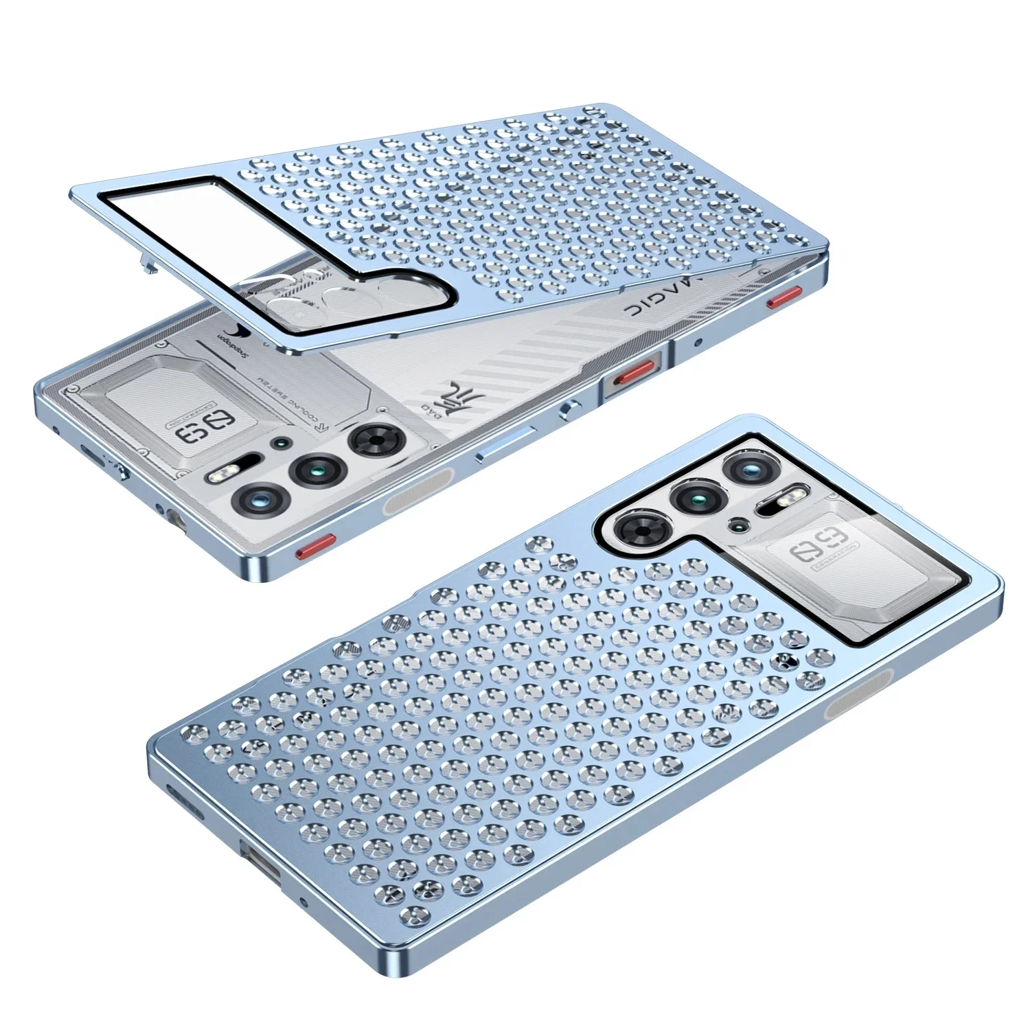 

Heat Dissipation Aluminum Alloy Spring Metal Case For Nubia Red Magic 9 Pro Plus Nubia Z60 Ultra Honeycomb Hole Breathable Cover