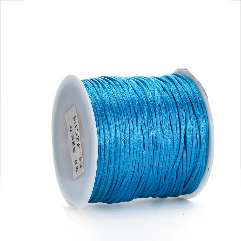 Colorful Nylon Braided Cord for DIY Jewelry and Crafts - 50m/Roll, 1mm Thickness