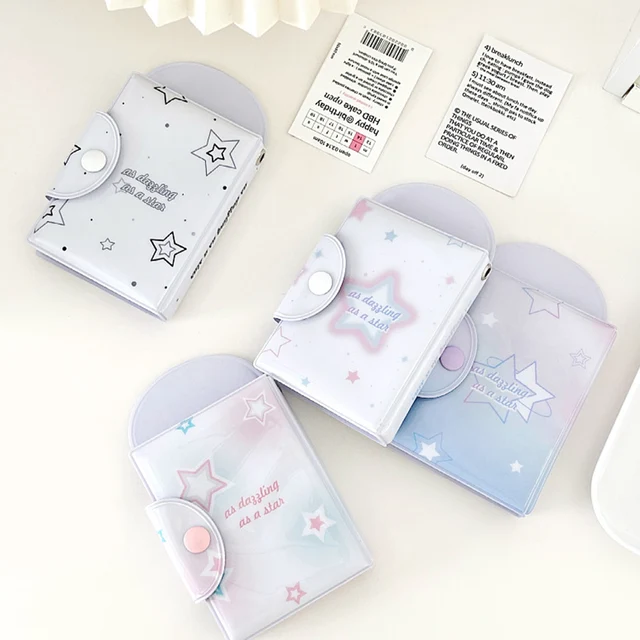 Ins Star Series 3 Hüvelykes Képeslapok Album Dupla Oldalú Tároló Kártya Táska Kpop Idol Card Szervező Photocard Holder Collection Book