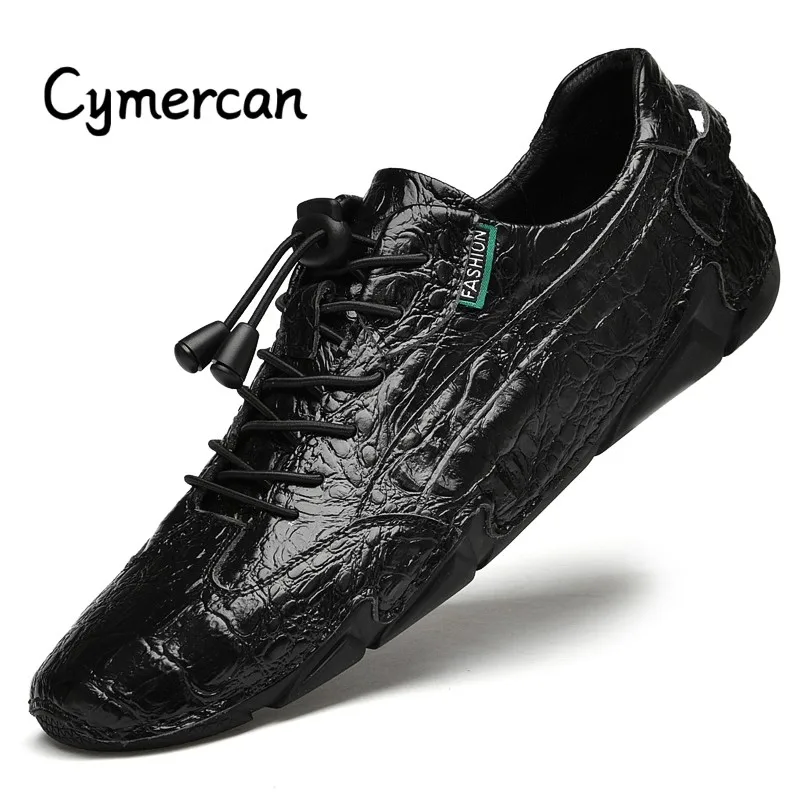 

Men's Shoes Luxury Brand Hanamde Casual Loafers Black Crocodile Pattern Breathable Men Sneakers Driving Summer Business Moccasin