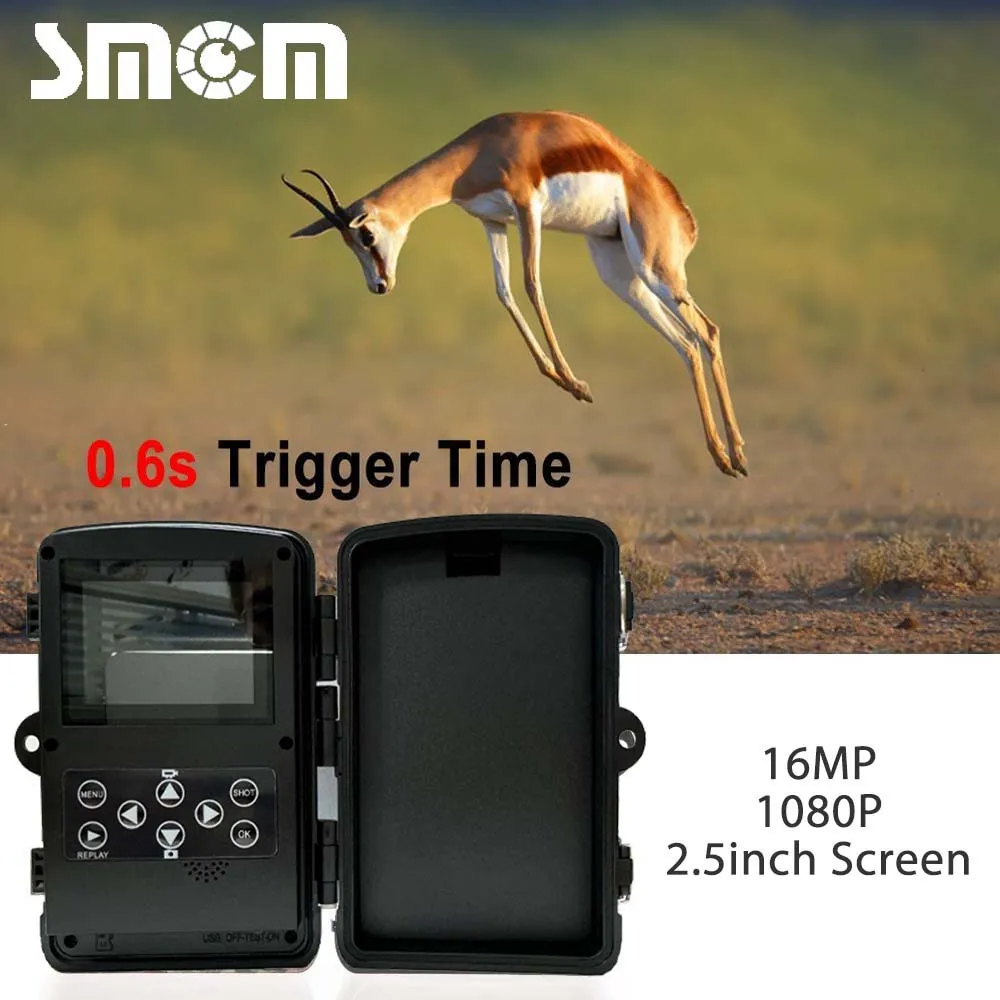 1080P HD Hunting Camera with 2.5-inch Display 16MP Infrared Night Vision Outdoor HD Hunting Camera Infrared Sensing Distance