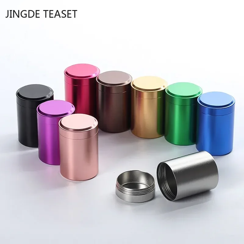 Mini Metal Tea Caddy sealed storage tank Portable travel Tea Boxes tea tin containers coffee canister Kitchen Spice Candy jar