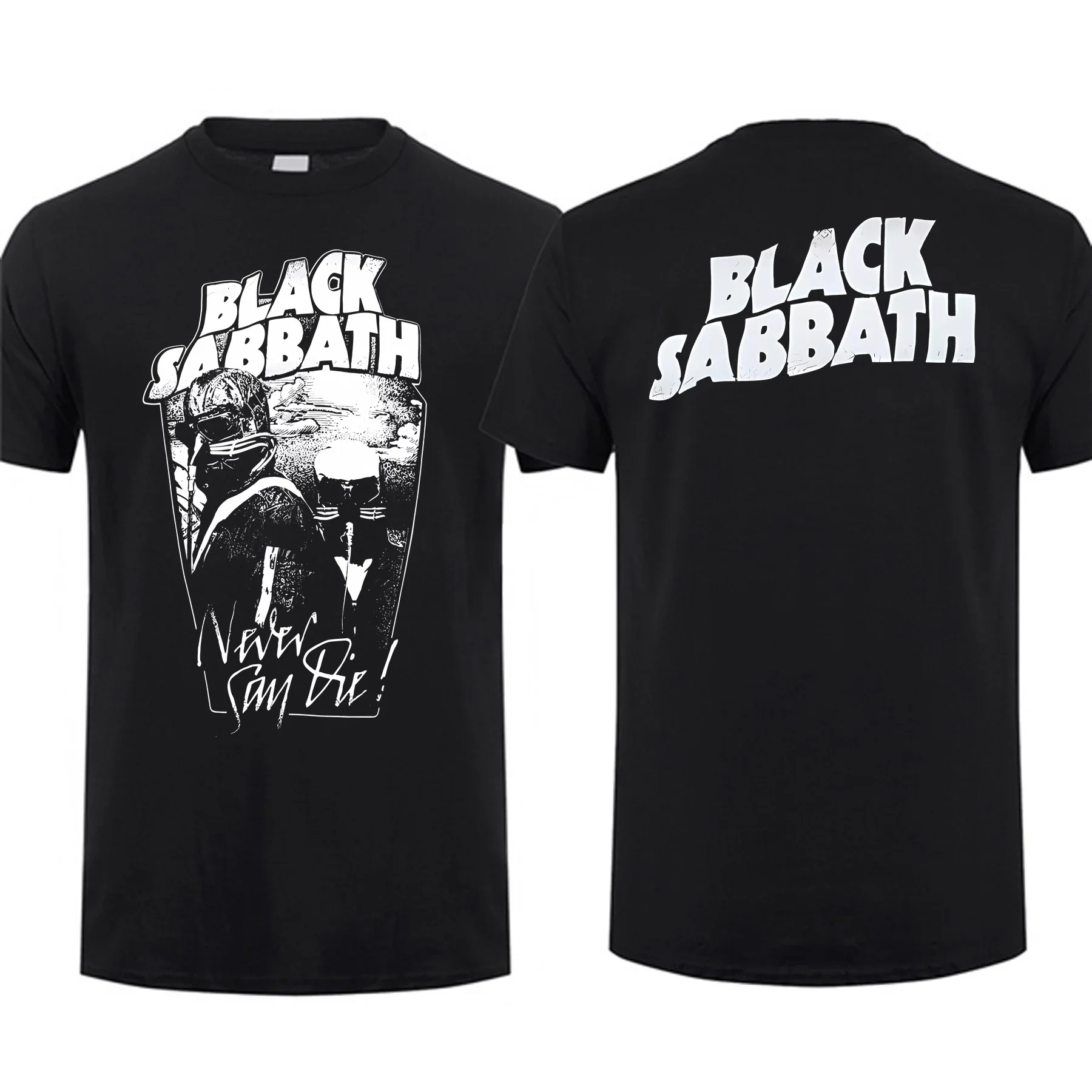 

Amazing Tees Men Black Sabbaths Never Say Die T Shirt Double-sided Casual Oversized T-shirt Male T-shirts Short Sleeve S-3XL