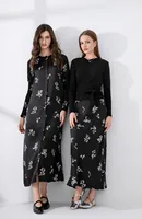 AS 2024 femme vêtements robe en satin boutonné design smocking manches robe maxi (Expédié en 1 jour) 4