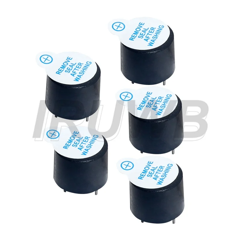 12*9.5mm 미니 액티브 피에조 버저 액티브 버저 5V 마그네틱 롱 연속 비프 톤 알람 링거 아두이노용