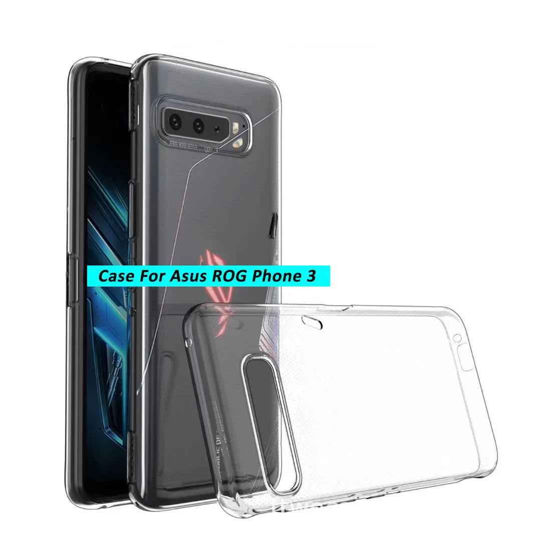 ASUS ROG Phone 3 2 Zenfone 6 Z Max Pro M1 M2 용 소프트 TPU 케이스 Rog2 Rog3 투명 보호 커버 용 투명 실리콘 커버