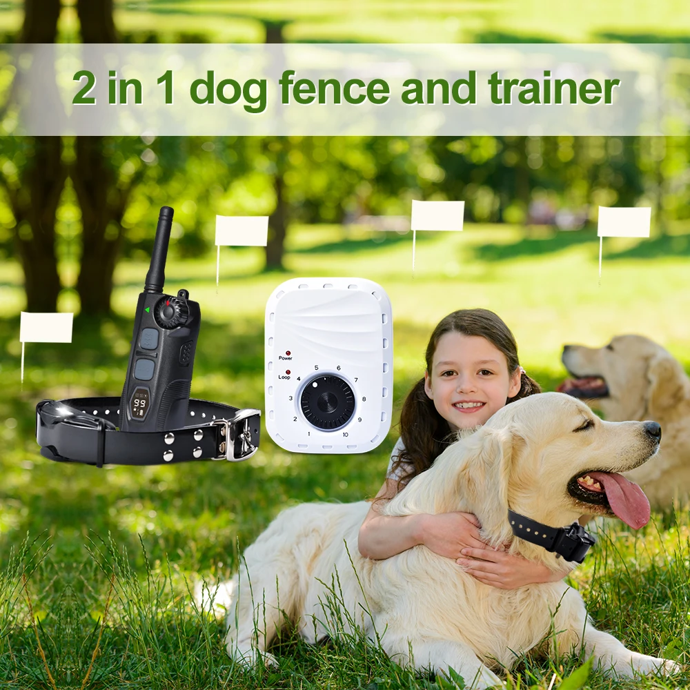 JANPET Wireless Dog Fence Collar & Remote Training Collar in 1 System