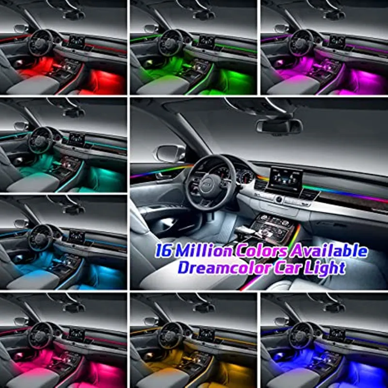 Dreamcolor RGB Acrylic Interior Car LED Strip Light Fiber Optic Ambient  Lighting