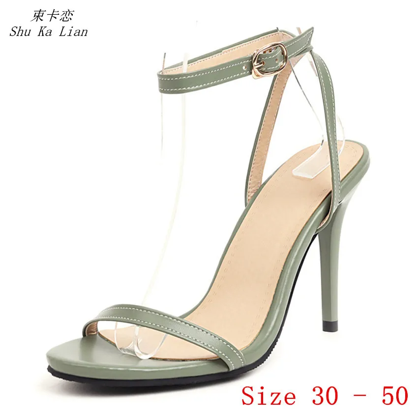 

Summer Pumps Women Peep Toe High Heels Gladiator Sandals Woman High Heel Shoes Small Plus Size 30 31 32 33 - 45 46 47 48 49 50