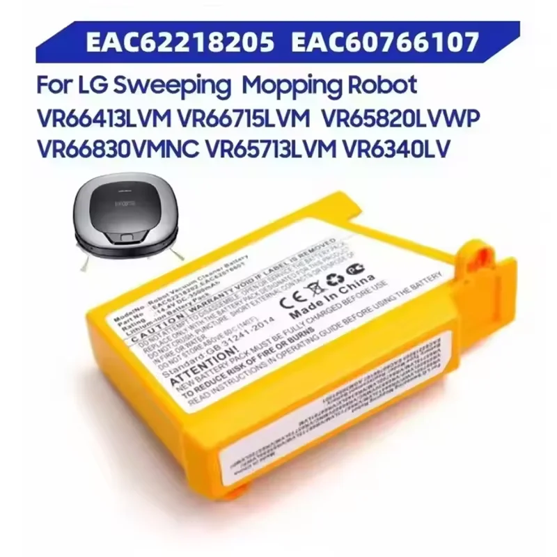 NEW For LG Sweeping Mopping Robot VR65715LVM VR65720LVMP EAC62218205 VR66750LVWP EAC60766107 AGM30061001 Vacuum Cleaner battery