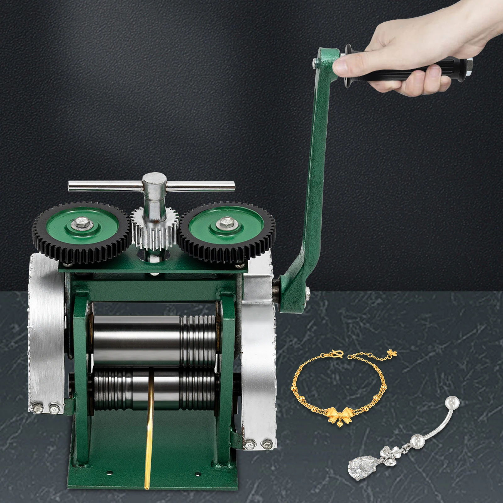 Manual Jewelry Rolling Mill Machine Wire Flat Metal Sheet Roller Tool Jewelry Making Press Combination Rolling Mill katway metal double head electric rolling mill 130mm semicircle jewelry press for gold