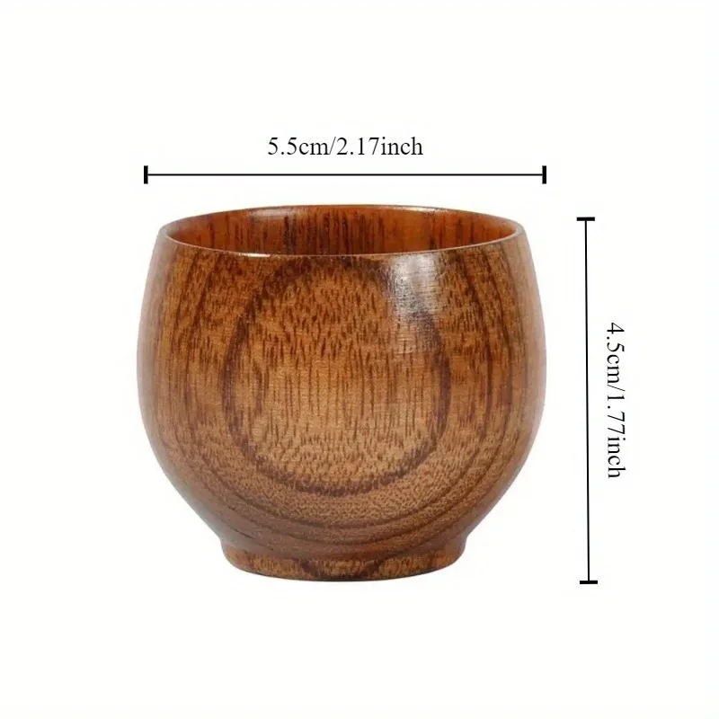 1pc Classic Mini Tea Cup Environmental Protection Solid Wood Cup Small Wood Texture Retro Tea