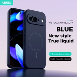 Silky Touch Liquid Silicone Phone Case with Magnetic Wireless Charging Protection - Google Pixel 11 (Dark Blue)