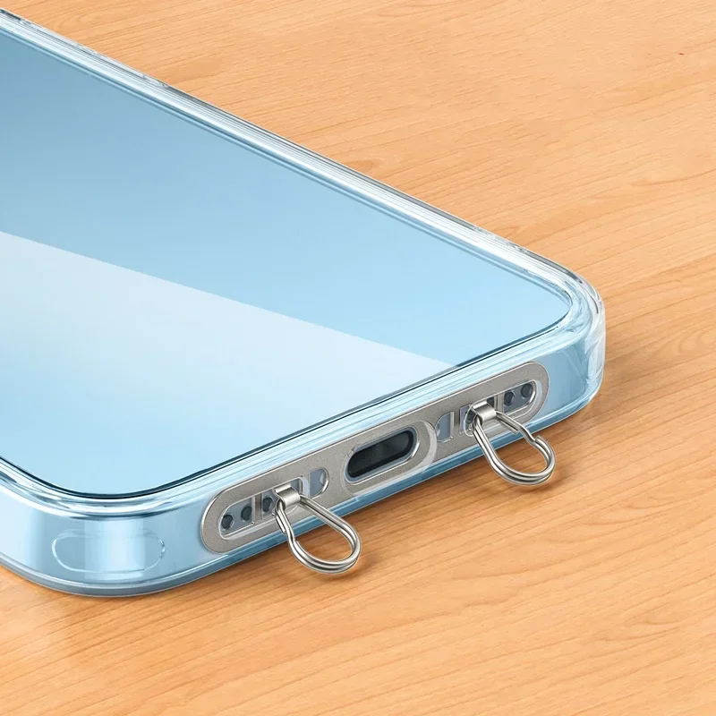 Ultra-Thin Metal Phone Lanyard Kit - Stainless Steel Safety Connector and Hanging Cord Clips