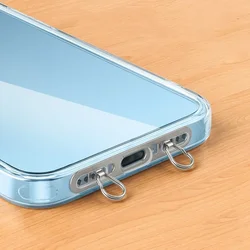 Ultra - Thin Metal Phone Lanyard Kit - Stainless Steel Safety Connector and Hanging Cord Clips - 1PCS (Titanium)