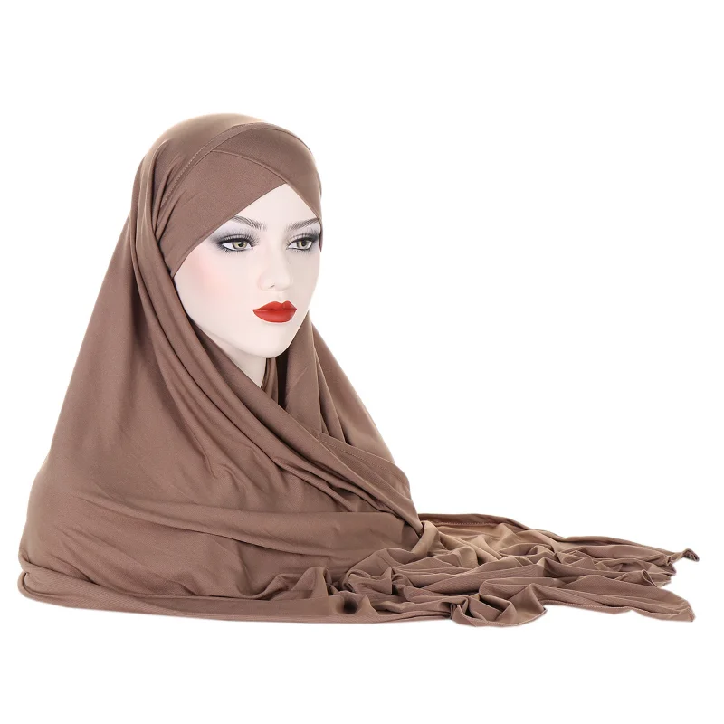 

KepaHoo Instant Hijabs Scarf With Cross Jersey Inner Caps Underscarf Hijab Bonnet Brand Muslim Scarf Headwrap One Piece Amira