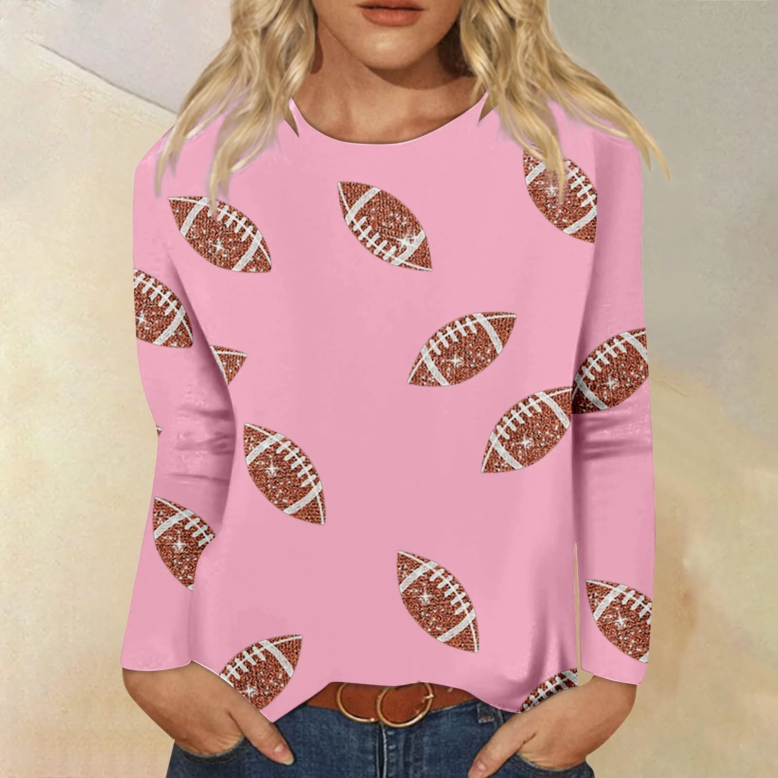 

Женский свитшот с круглым вырезом, с длинным рукавом