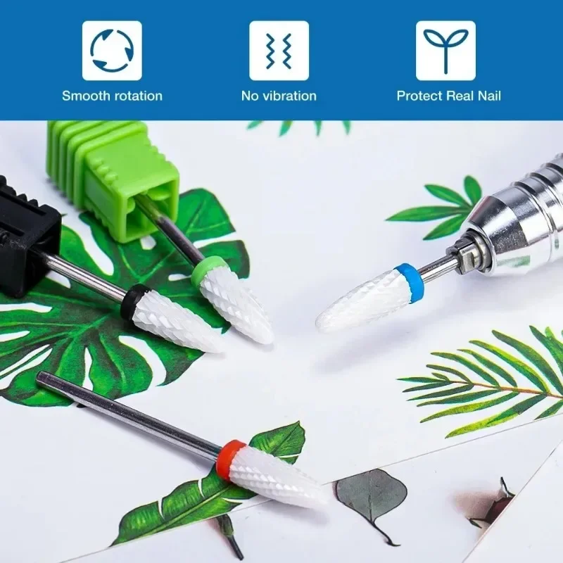 Ceramic Tungsten Nail Drill Bits Milling Cutter For Manicure Pedicure Nail Files Buffer Nails Art Equipment Accessories Tool 5