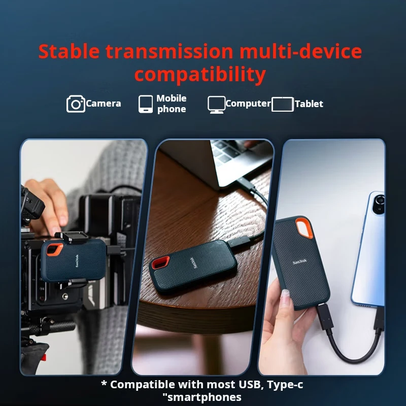 샌디스크 4TB 타입-C USB 3.2 NVMe 휴대용 SSD (PSSD), E61 프리미엄 에디션, 1050MB/s, 휴대용 SSD