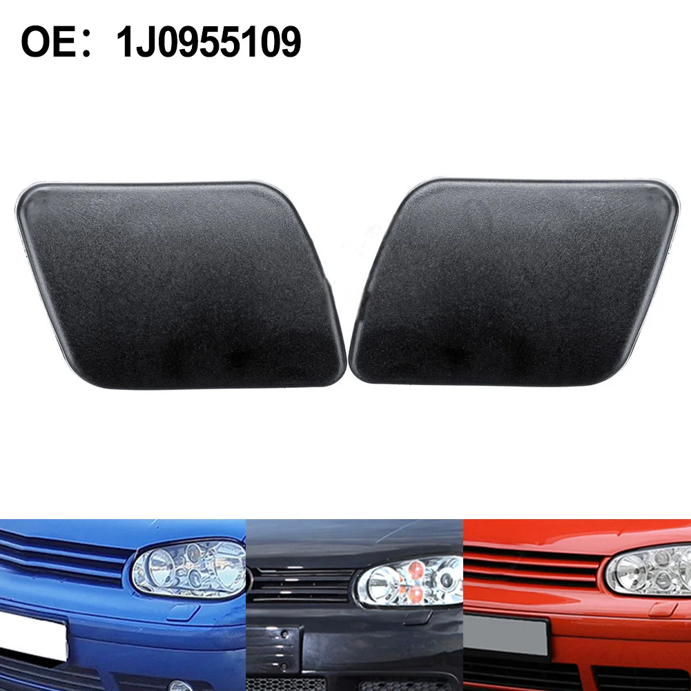 

1pair Car Headlight Cleaning Cover Left & Right Water Spray Cap Suitable For Golf 4 IV 1997-2006 #1J0955110A Plastic Accessories