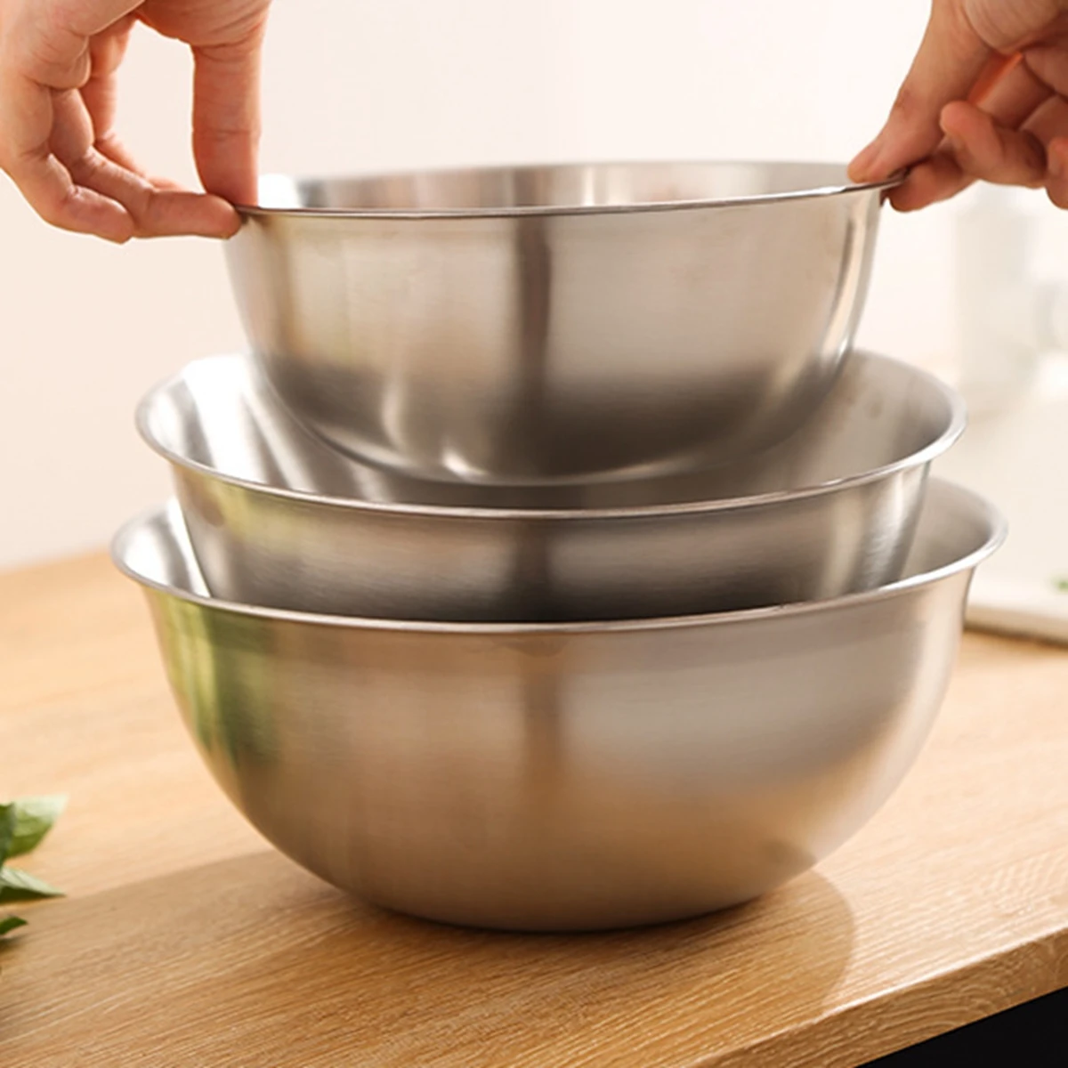 Mixing Bowl Stainless Steel Mixing Bowl Egg Mixing Bowl Kneading Dough Bowl Kitchen Bowl, Size: 30x25x13CM